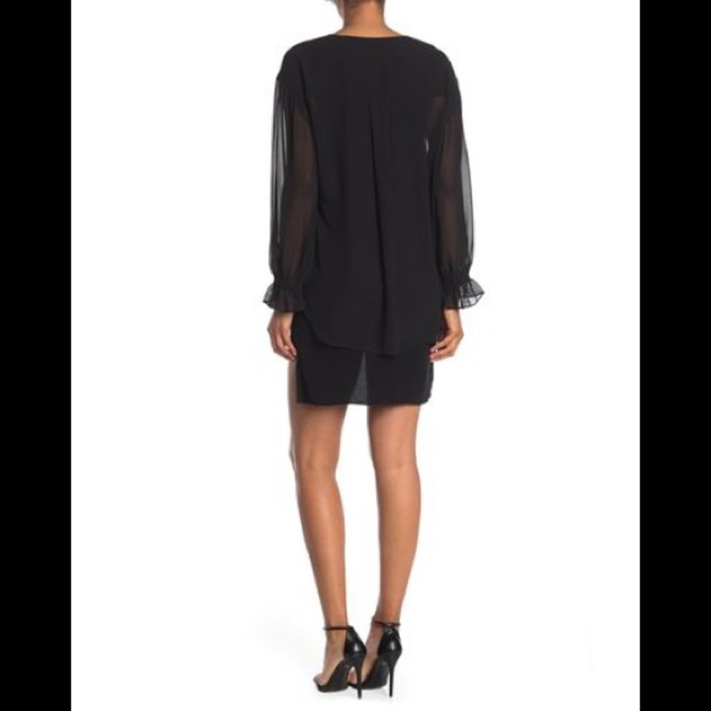 NWOT ALLSAINTS Penny Dress Long Sheer Sleeve Dress Black XS - Picture 3 of 8